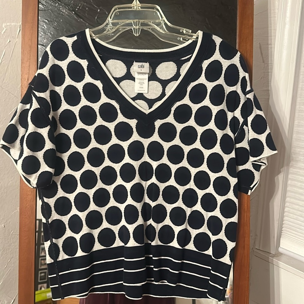 Cabi drop shoulder short sleeve sweater